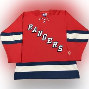 New York Rangers Blank Fashion Starter NHL Hockey Jersey Size L